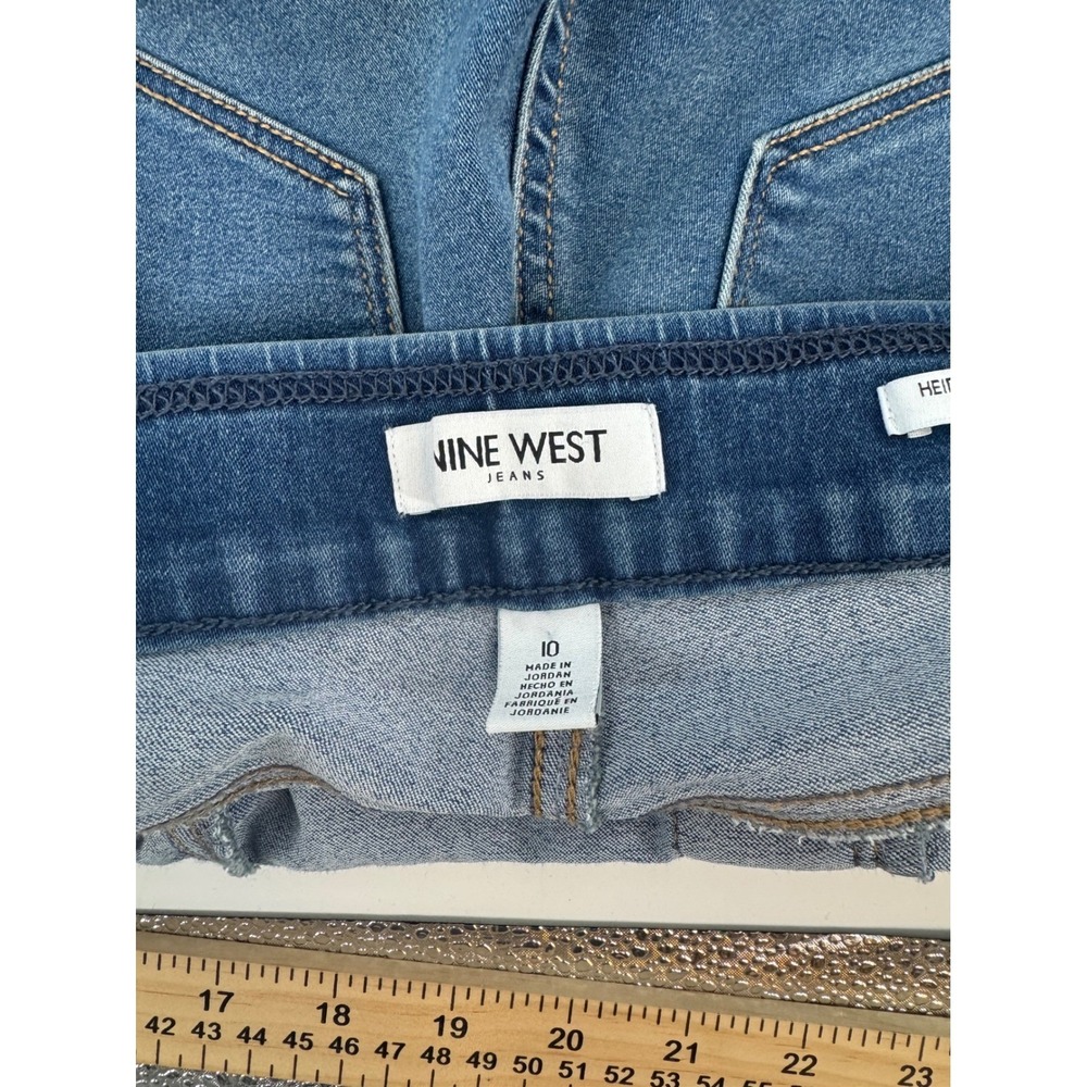 Nine West Heidi Pull-On Skinny Jeans Womens 10 Blue Medium Wash SDNWB1107-FRK - Picture 4 of 13